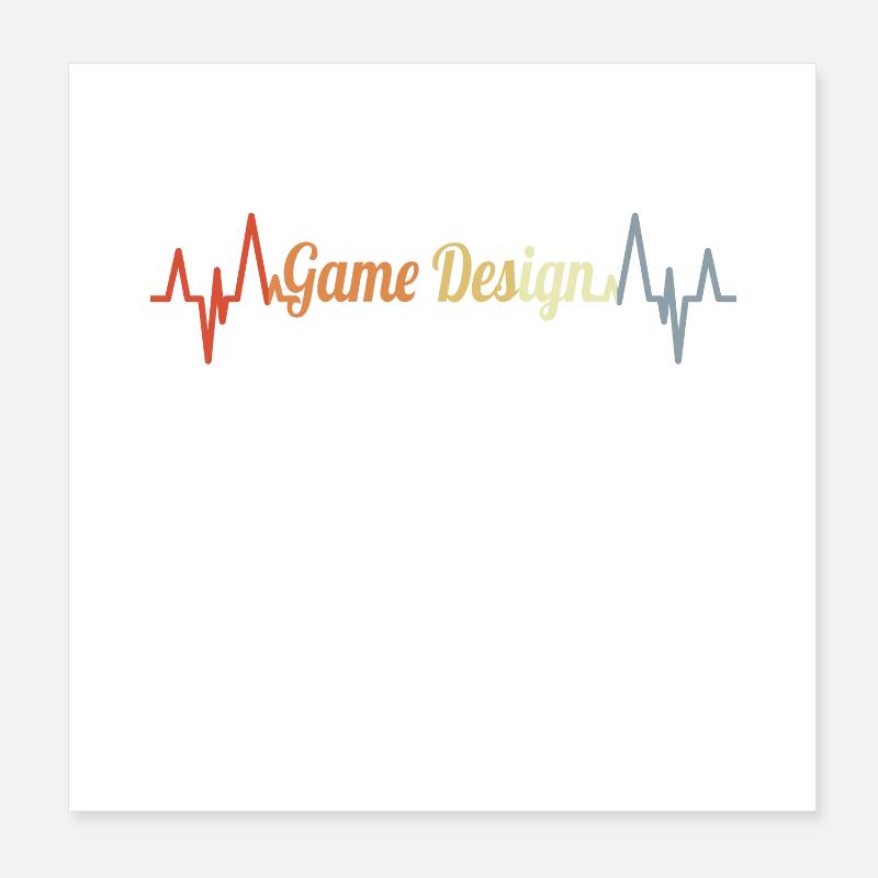 Game Design Heart palpitations Poster 8" x 8" (20x20 cm)