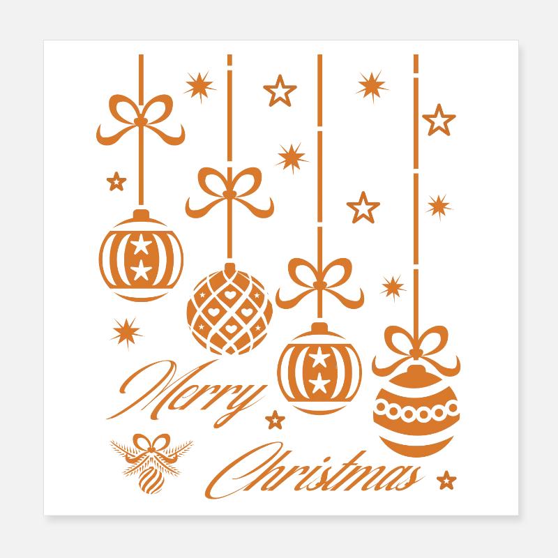 JOYEUX NOËL BOULES DE NOËL Poster 20 x 20 cm