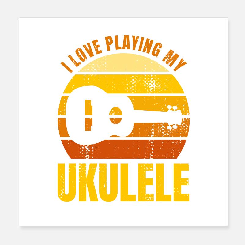Motivational Ukulele Saying Poster 8" x 8" (20x20 cm)