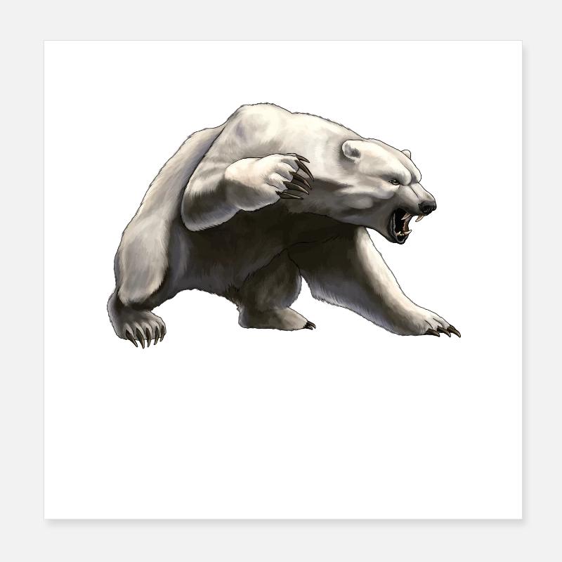 Wütender Bär Poster 20x20 cm