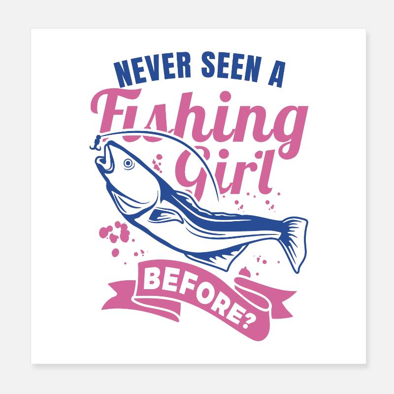 Fille pêcheur Poster 20 x 20 cm