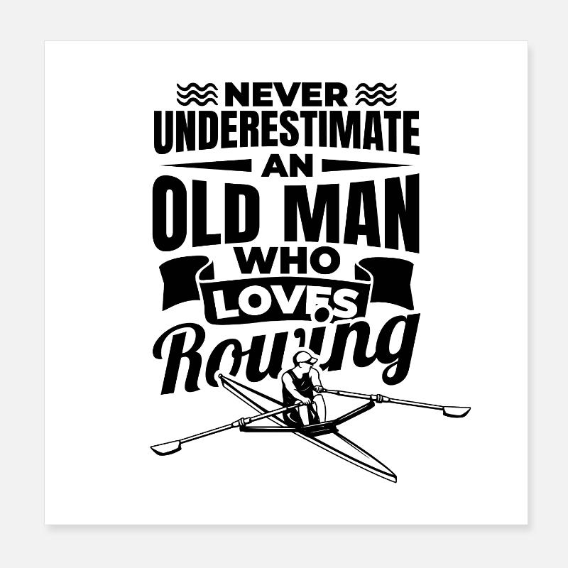 Ruderer Opa Poster 20x20 cm