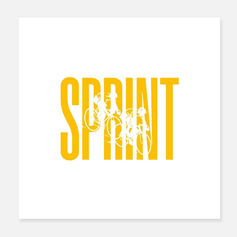 Course cycliste Sprint Silhouette Poster 20 x 20 cm