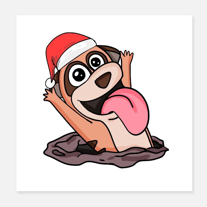 Noël de suricate Poster 20 x 20 cm