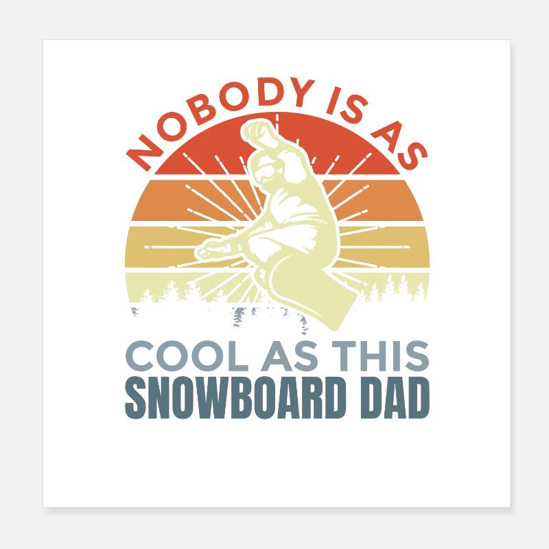 Papa snowboard Poster 20 x 20 cm