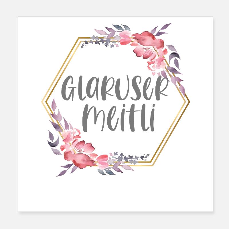 Schweiz Glarus Mädchen Heimat Geschenk Poster 20x20 cm