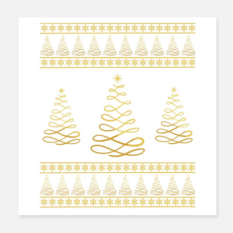 Christmas Tree Snowflake Christmas Atmosphere Poster 8" x 8" (20x20 cm)