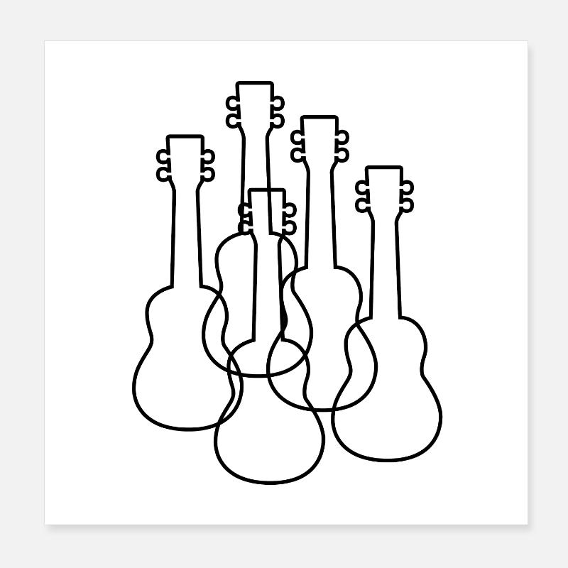 Ukulelen Poster 20x20 cm