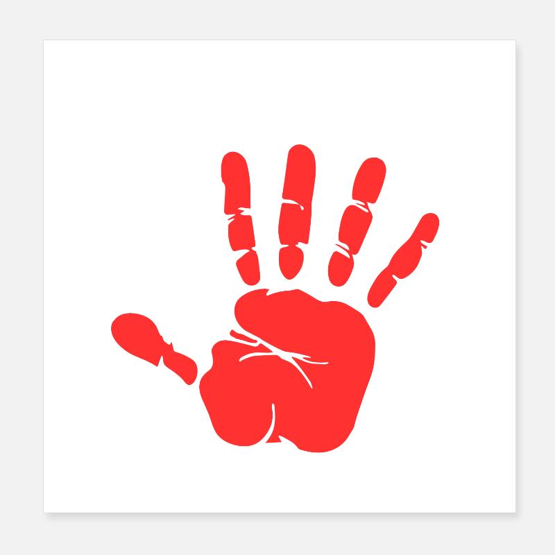 Stop Parle à ma main- Design de main drôle Poster 20 x 20 cm