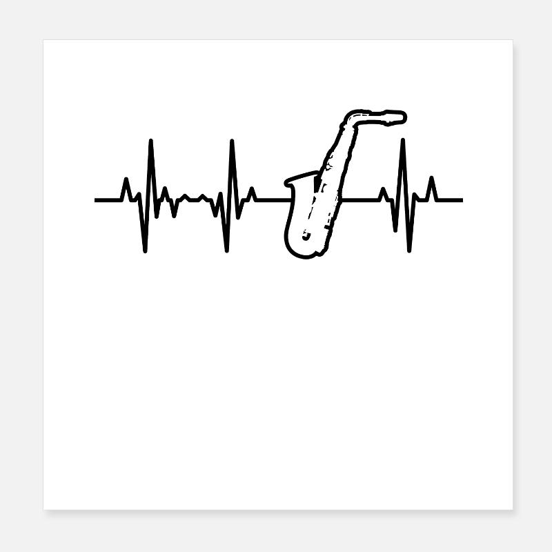 Palpitations cardiaques au saxophone Poster 20 x 20 cm