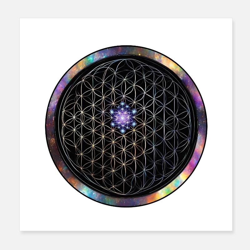 Fleur de Vie Cosmos Circle Poster 20 x 20 cm