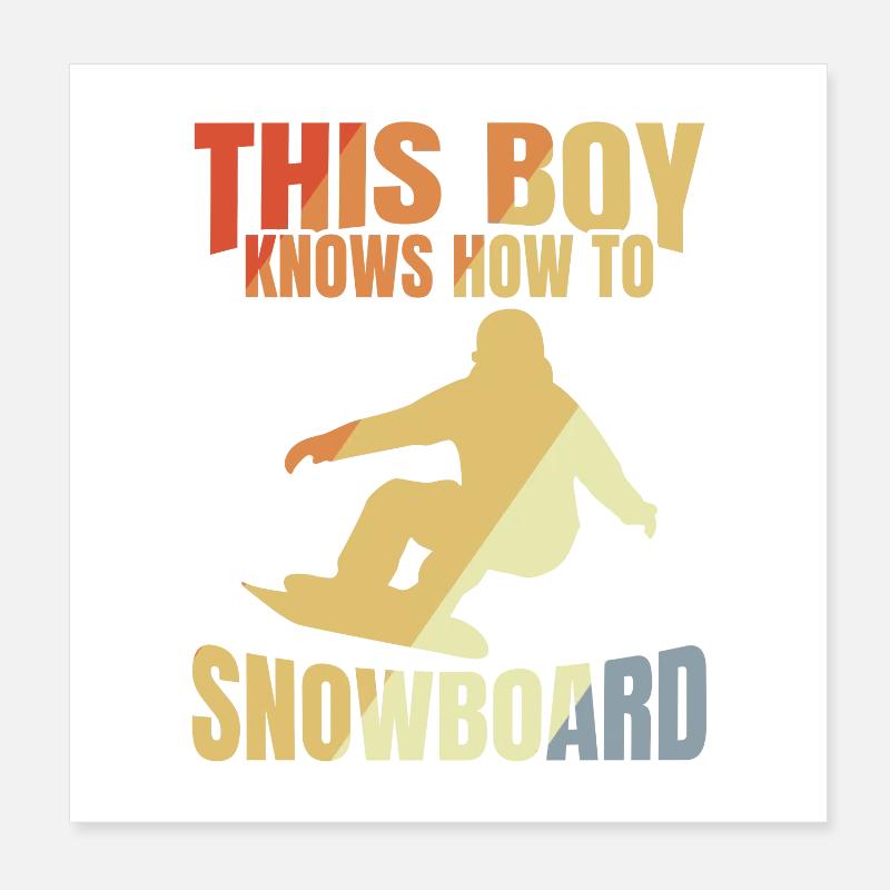 Snowboard Boy Poster 8" x 8" (20x20 cm)