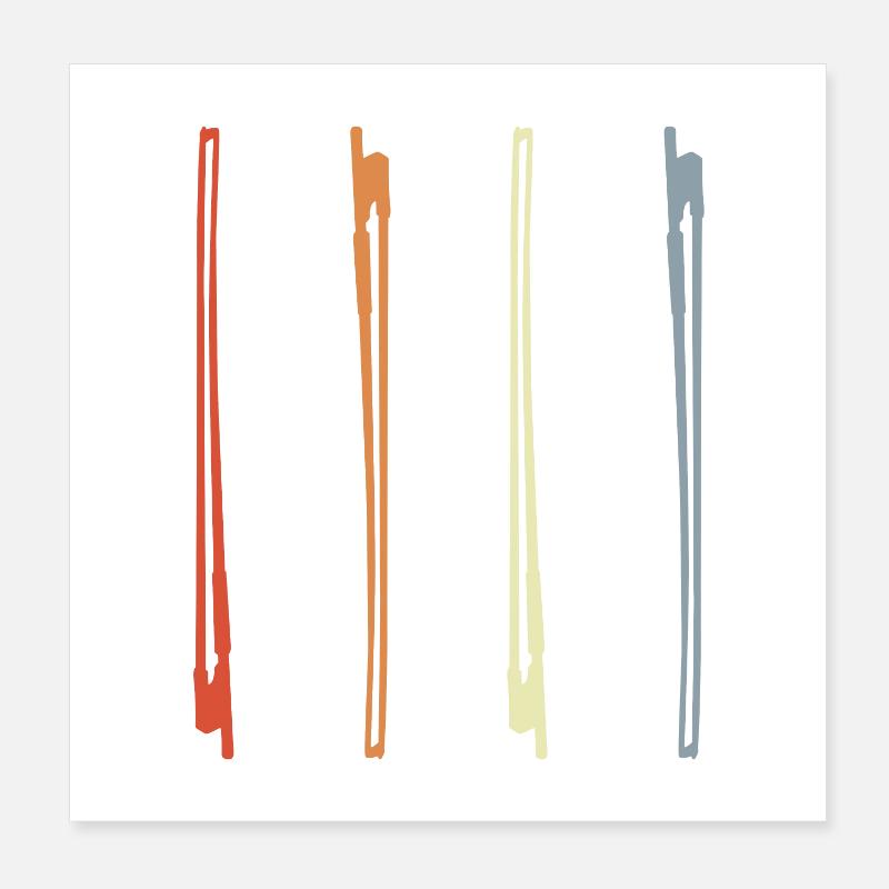 Dessin d’archet de violon Poster 20 x 20 cm