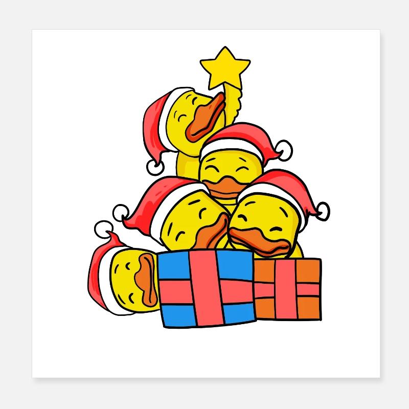 Canard sapin de Noël Noël Poster 20 x 20 cm