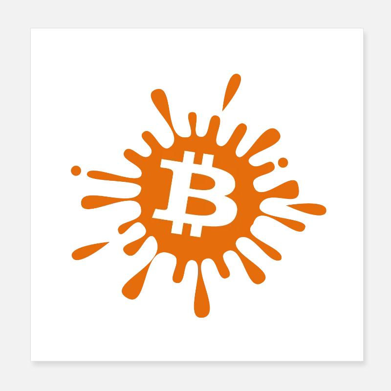 Bitcoin Crypto Cryptocurrency Splash Poster 20x20 cm