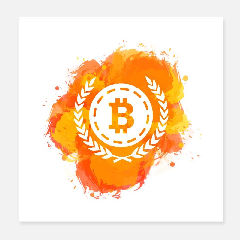 Bitcoin Crypto Cryptocurrency Splash Poster 8" x 8" (20x20 cm)