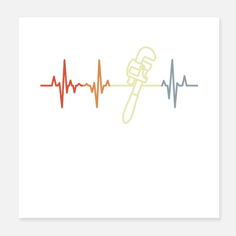 Clé à pipe Palpitations cardiaques Poster 20 x 20 cm