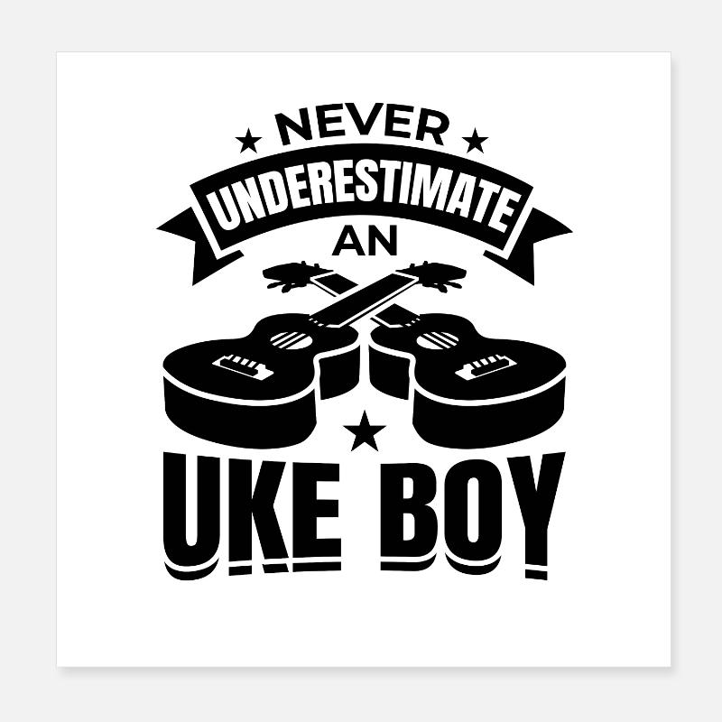 Ukulele Junge Poster 20x20 cm
