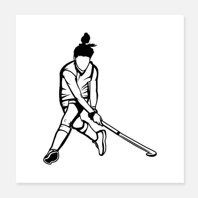 Field Hockey Player Poster 8" x 8" (20x20 cm)