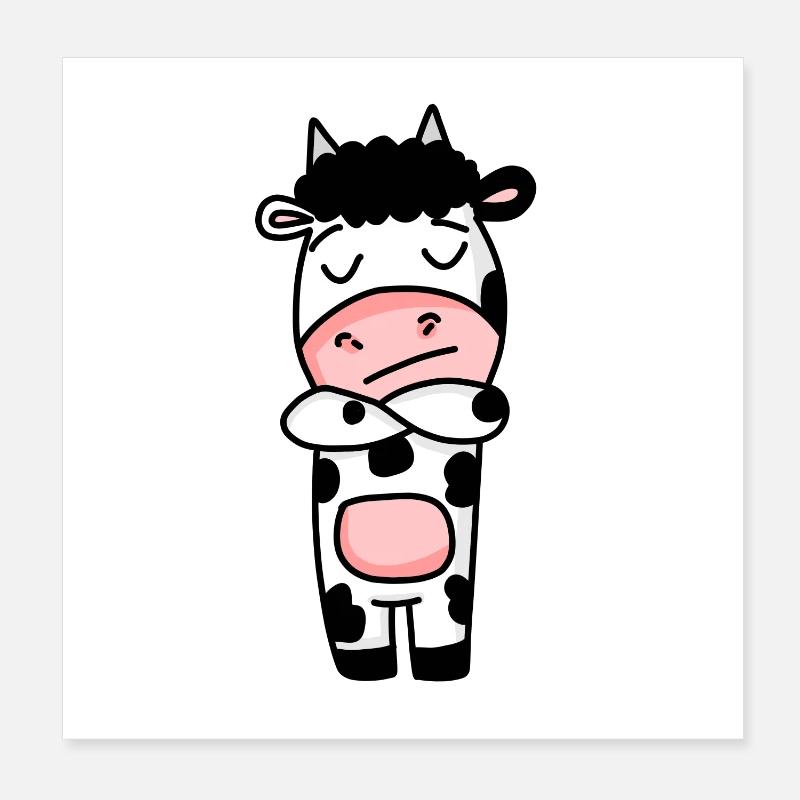 La vache est ennuyée Poster 20 x 20 cm
