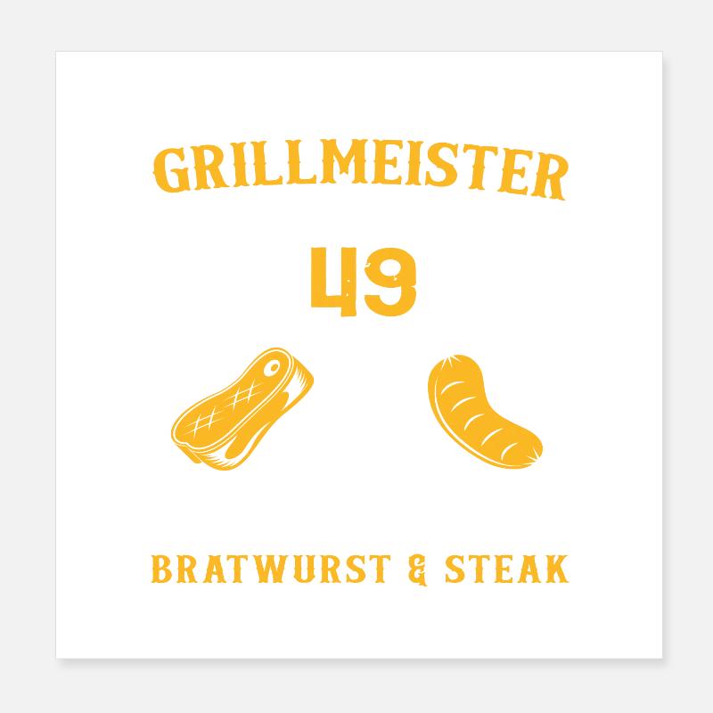 49 Geburtstag Grill Griller Grillen Spruch Poster 20x20 cm