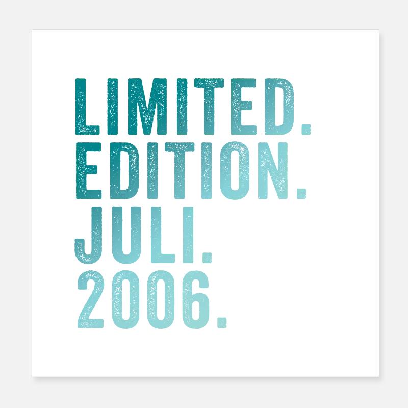 limitierte Auflage zum 18. Geburtstag Juli 2006 Poster 20x20 cm