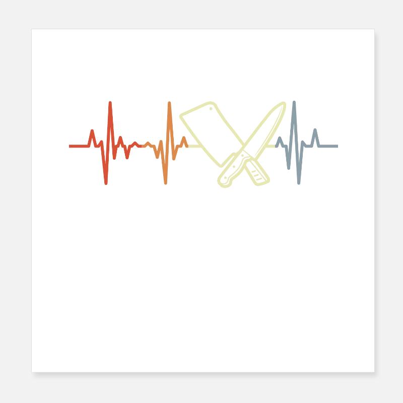 Couperet de boucher Pulse Beat Poster 20 x 20 cm