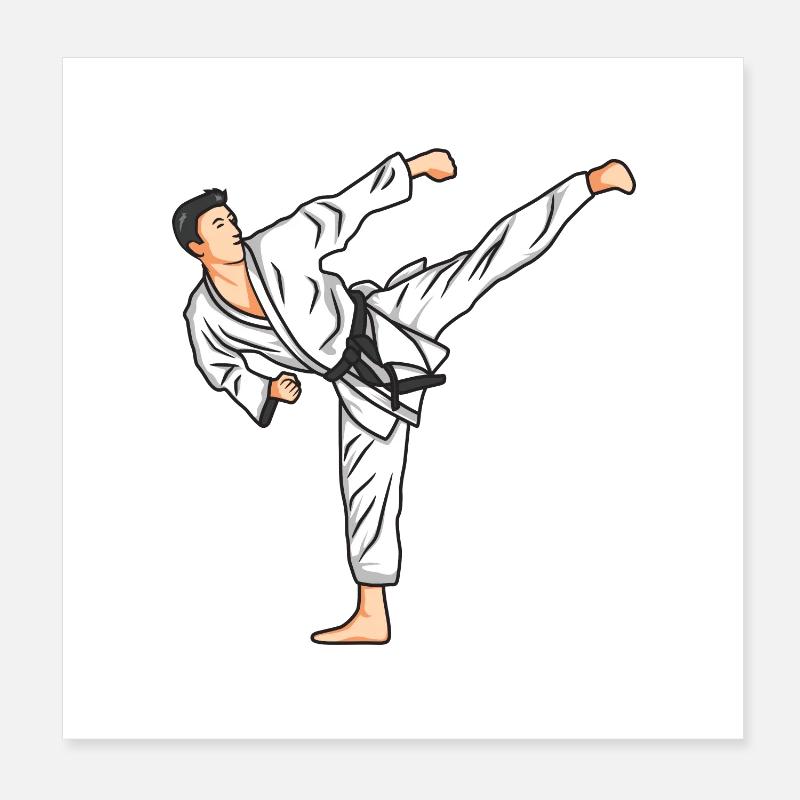 Karate Drawing Poster 8" x 8" (20x20 cm)