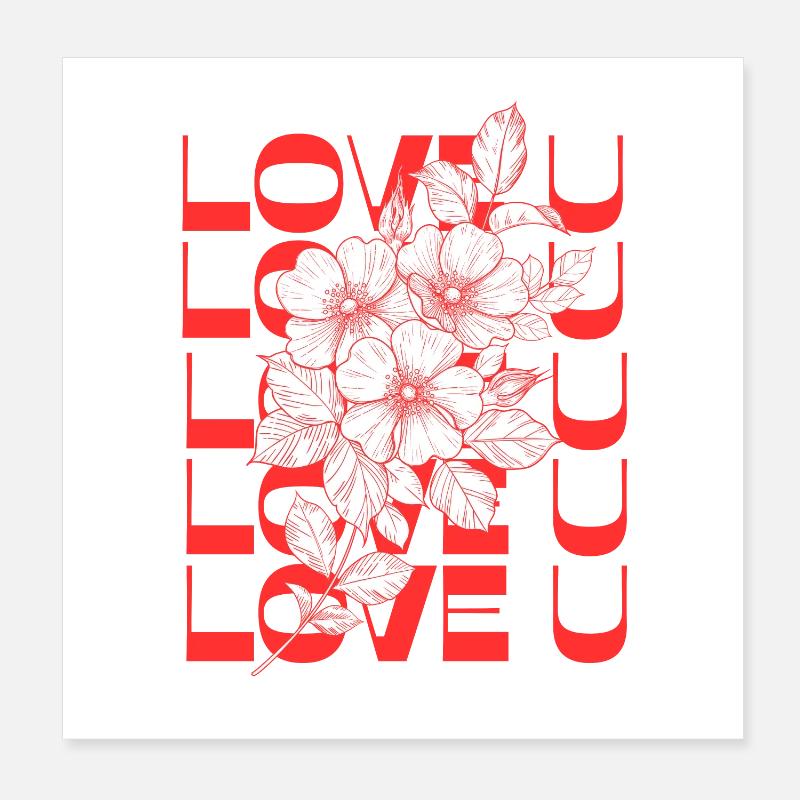 LOVE U Poster 20 x 20 cm