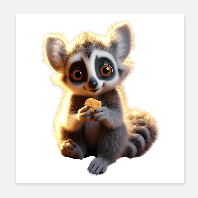 Ring-tailed lemurs lover Lemur ring-tailed lemurs Maki ring-tailed lemur Poster 8" x 8" (20x20 cm)