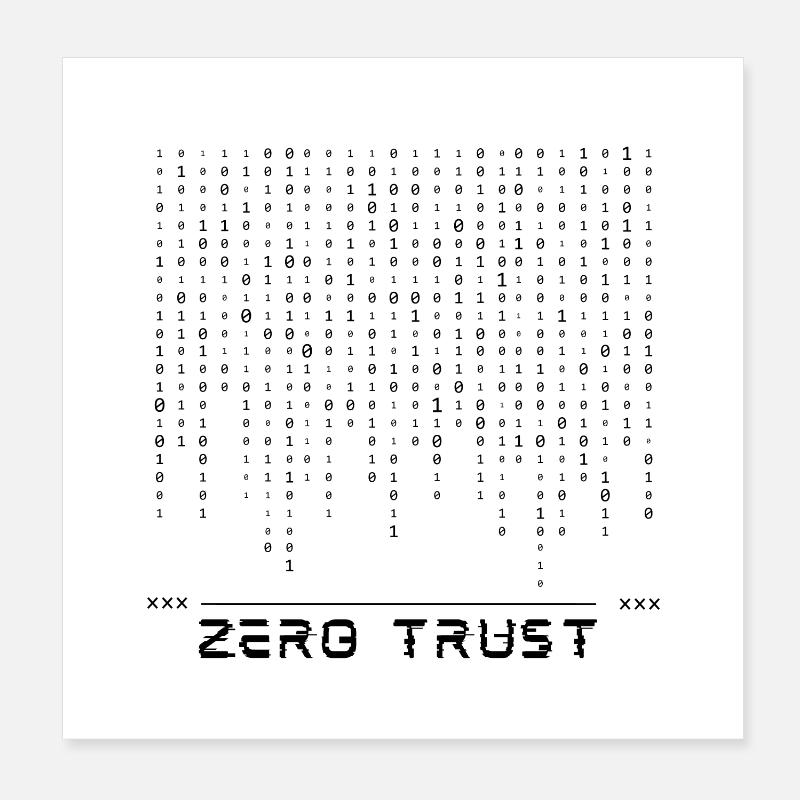 Zero-Trust-Binärcode Poster 20x20 cm