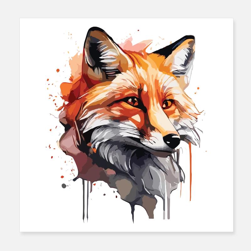Niedlicher Fuchs Poster 20x20 cm