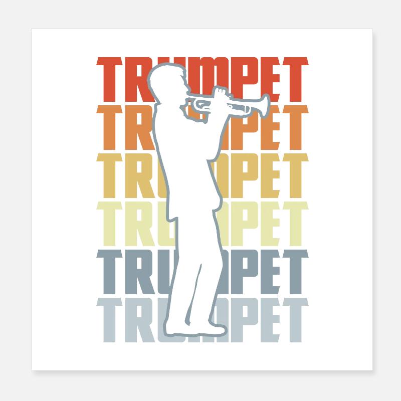 Trompette rétro Poster 20 x 20 cm