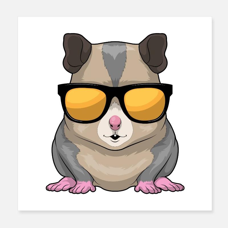 Hamster Sonnenbrille Poster 20x20 cm