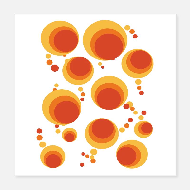 50 ' s 60 ' s Polka Dot Circle Style Pattern Poster 20 x 20 cm