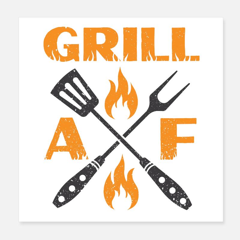Grill AF Poster 20x20 cm