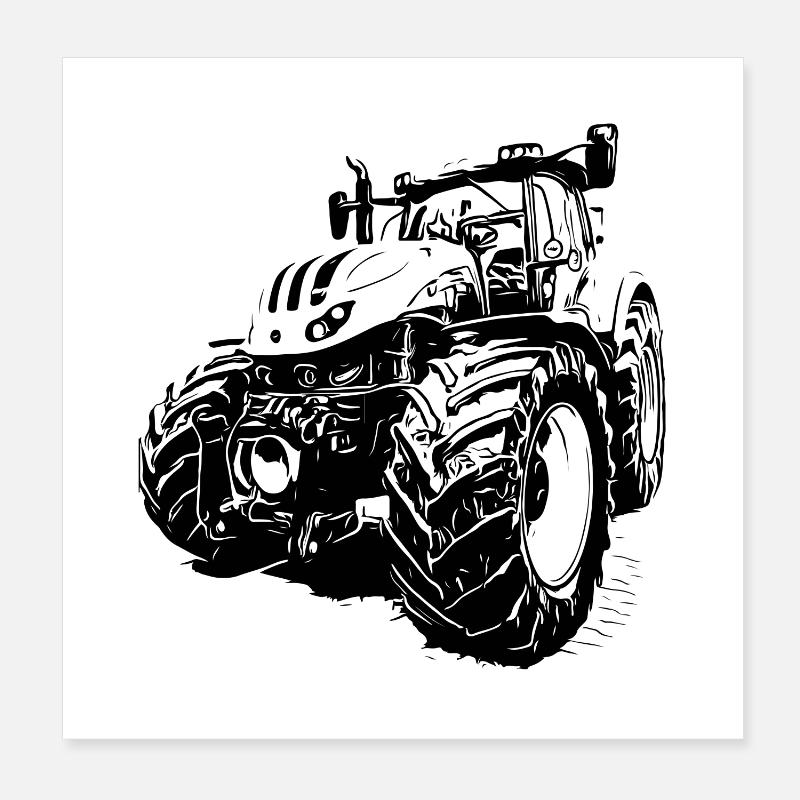 Tracteur Poster 20 x 20 cm