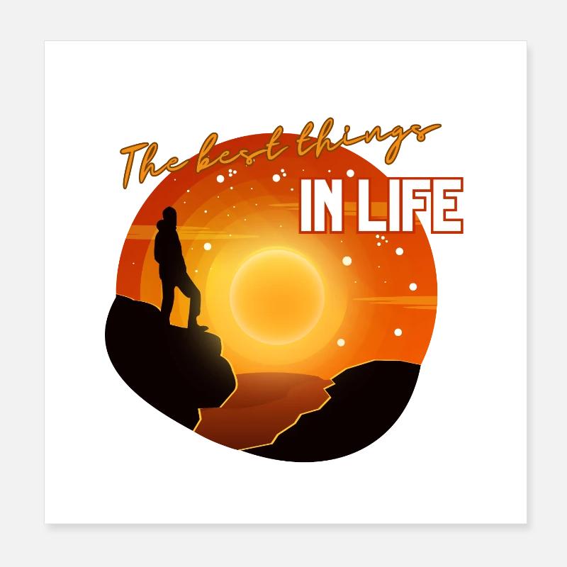 Les meilleures choses de la vie – Coucher de soleil Poster 20 x 20 cm