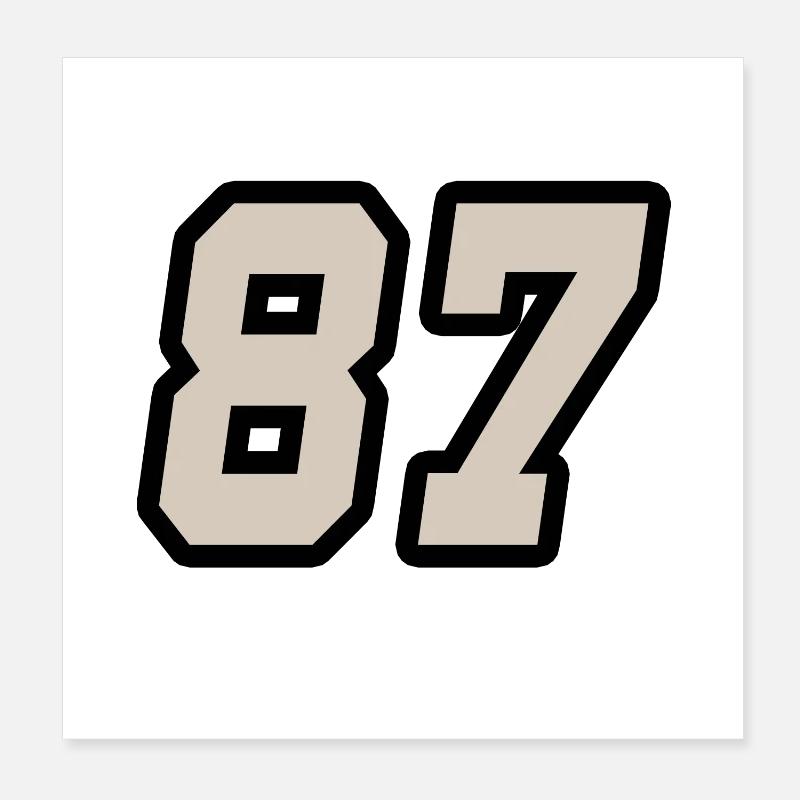 Nummer siebenundachtzig 87 Poster 20x20 cm