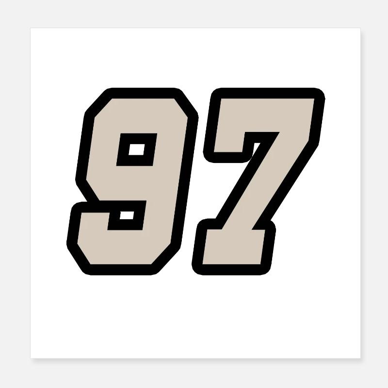 Nummer siebenundneunzig 97 Poster 20x20 cm