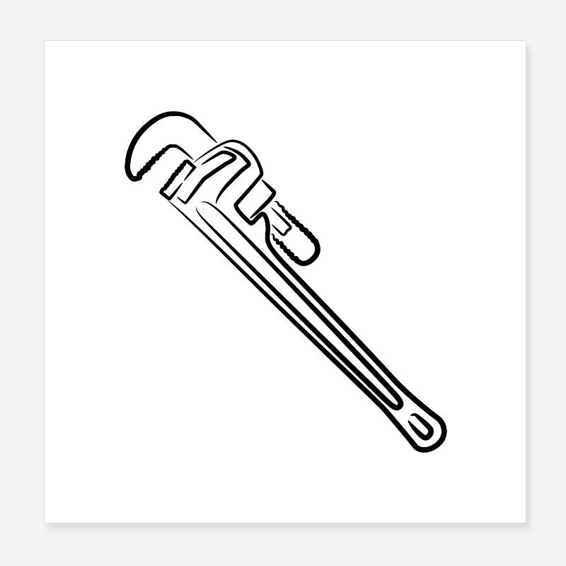 Pipe wrench Poster 8" x 8" (20x20 cm)