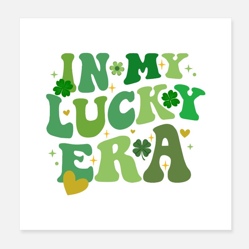 Dans mon ère chanceuse, le trèfle de la Saint-Patrick Poster 20 x 20 cm