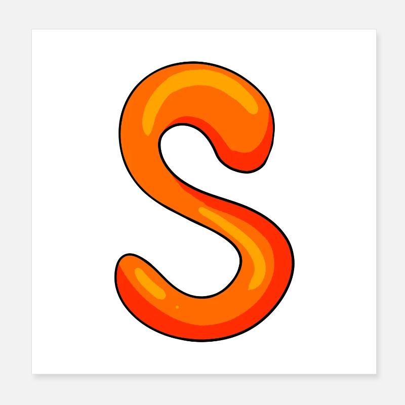 Letter S Initial Letter Poster 8" x 8" (20x20 cm)