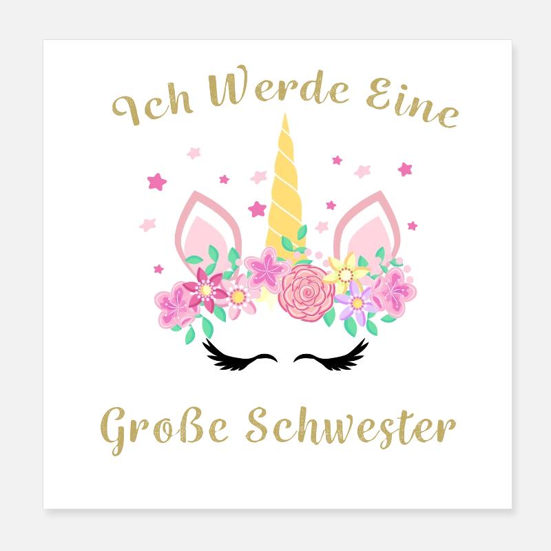Ich werde Große Schwester Poster 20x20 cm