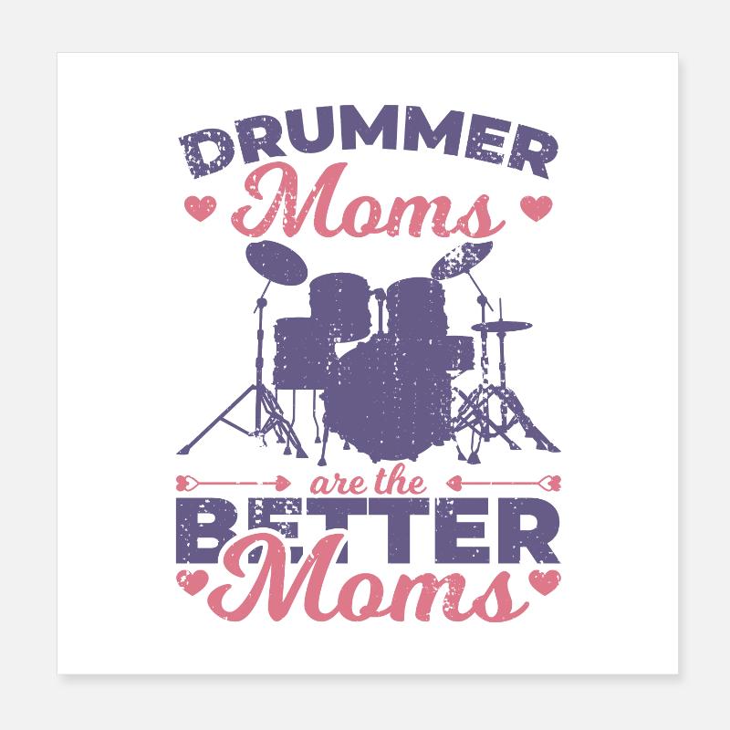 Maman batteur Poster 20 x 20 cm