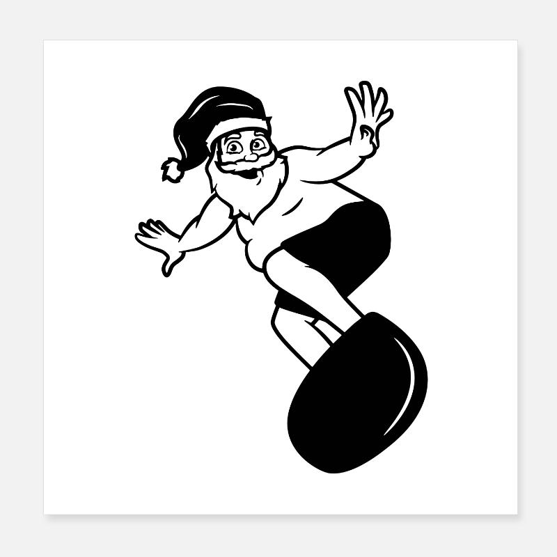 Joyeux Surfmas Poster 20 x 20 cm
