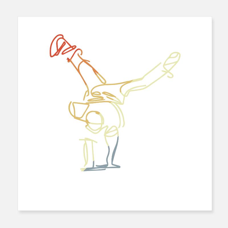 Croquis de Breakdancer Vintage Poster 20 x 20 cm