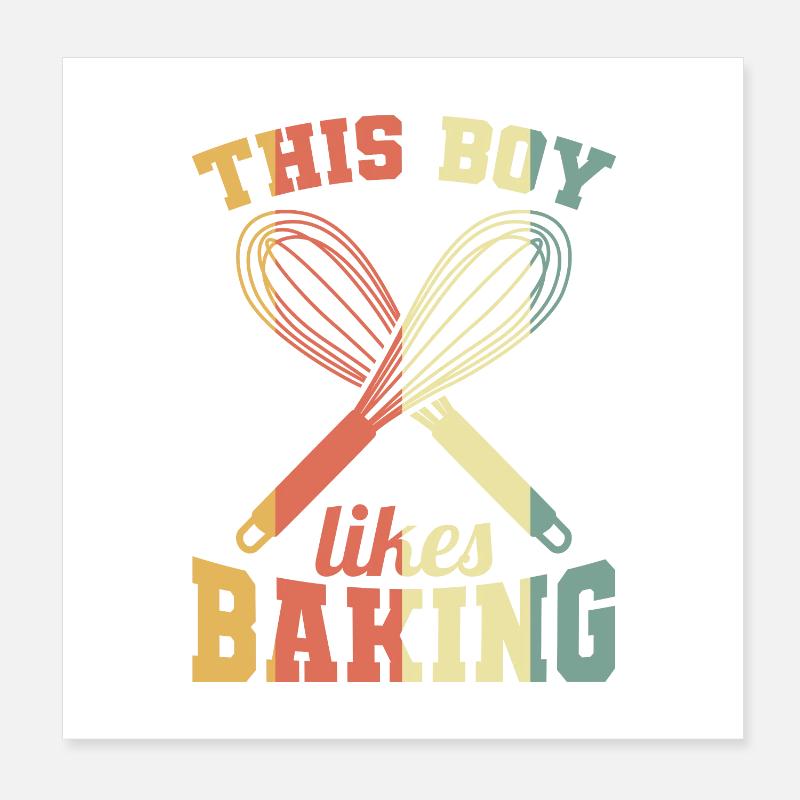 This boy loves to bake Poster 8" x 8" (20x20 cm)
