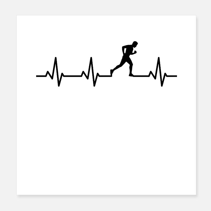 Jogger Herzschlag Poster 20x20 cm