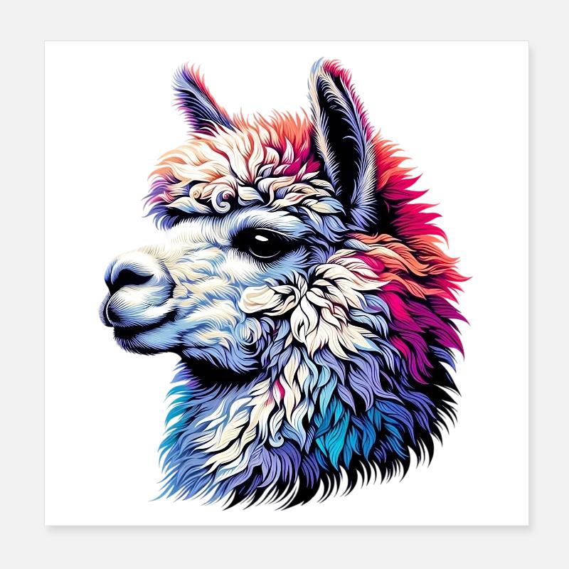 Alpaca Poster 8" x 8" (20x20 cm)